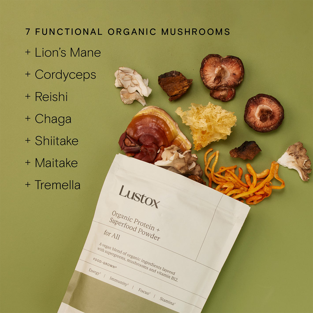 Lustox Food-Grown® Organic Protein + Superfood Powder